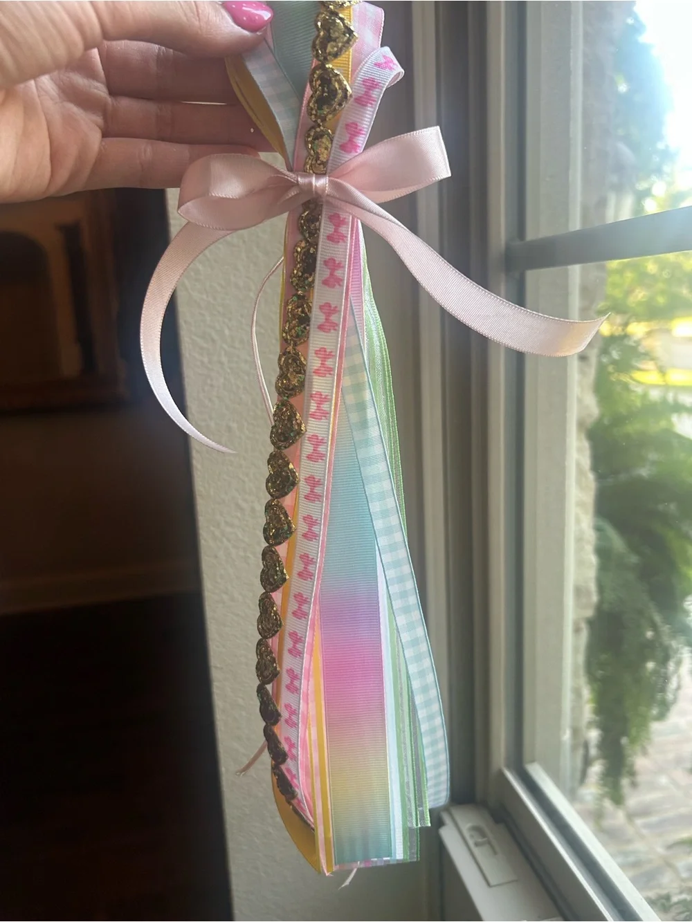 Pastel Ribbon Tassel Key/Bag Charm - Pink Multicolor